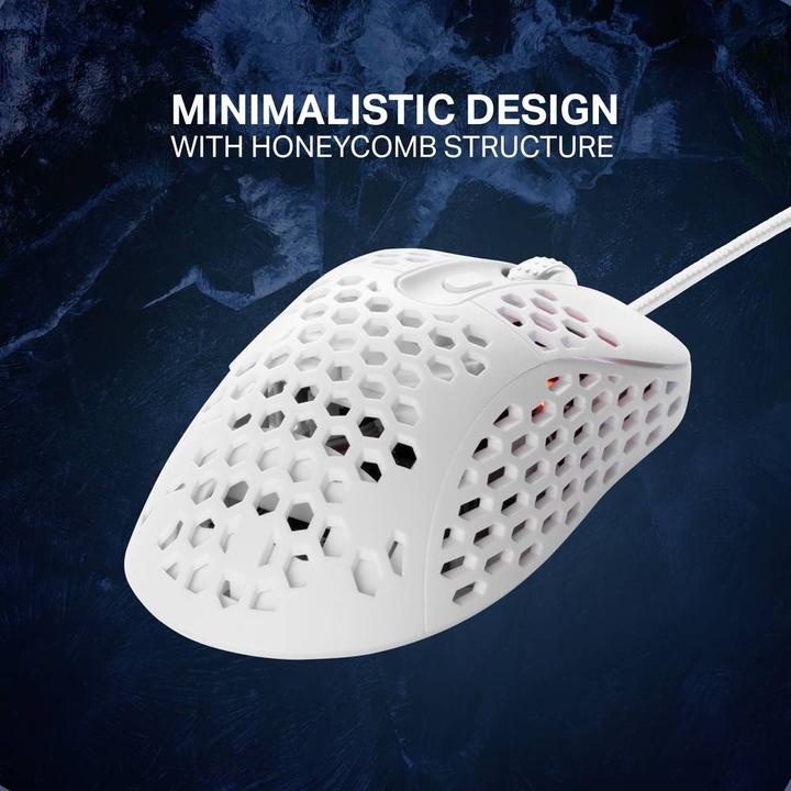 Actual product image Deltaco GAMING White LINE 65g weight, 400-6400 DPI, 1000 Hz, white (Cable)