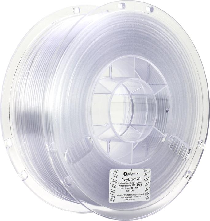 Actual product image Polymaker PolyLite PC - Transparent - 2.85mm (Carbon, 2.85 mm, 1000 g, Transparent)