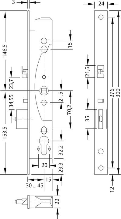 Actual product image effeff Escape door lock with electric strike MEDIATOR 609 (Mortise lock)