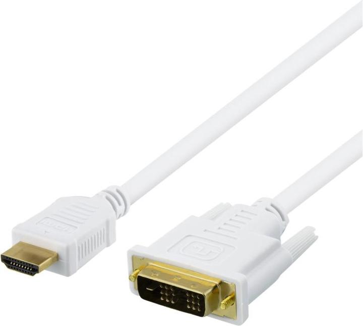 Productafbeelding Deltaco HDMI naar DVI kabel 7m Full HD wit (7 m, HDMI)