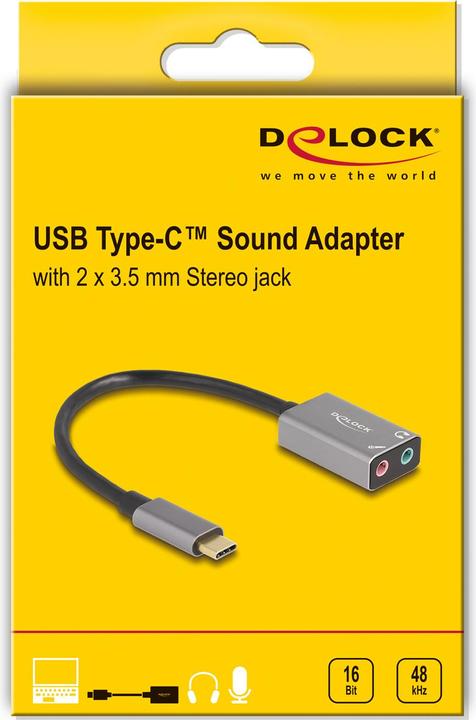 Immagine prodotto Delock 67071 - Scheda audio esterna USB con connettore Type-C e presa jack 2 x 3,5 mm Pl (USB-C)