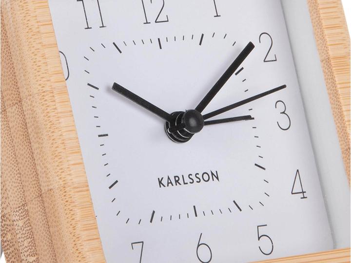 Produktbild Karlsson Klassischer Wecker Neat Square Bambus / Weiss