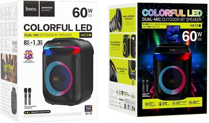 Image du produit Hoco Bluetooth speakers speaker bluetooth + 2 x wireless microphones HA13 black