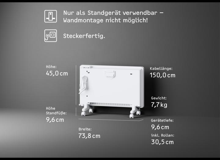 Produktbild Stiebel Eltron EG-50-PL2- PE Konvektor-Heizung Standgerätf ür ca. 25 m², TÜV geprüft, elektr. Regler (2000 W)