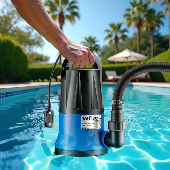 Produktbild Wiltec Tauchpumpe 400W 6000l/h Schmutzwasserpumpe Flachsaugpumpe für Keller (Schmutzwasserpumpe)