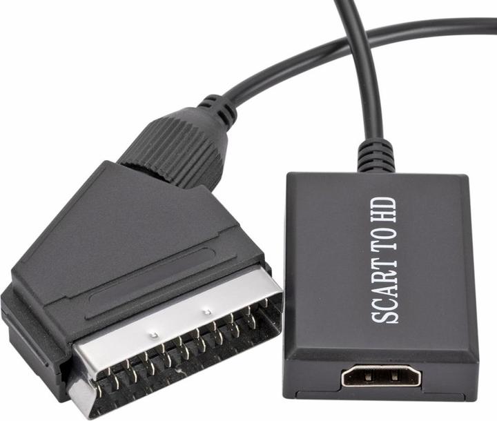 Image du produit Apfelkiste Scart auf HDMI 1080p FullHD Konverter Adapter Kabel für TV / PC / DVD - Schwarz 70cm