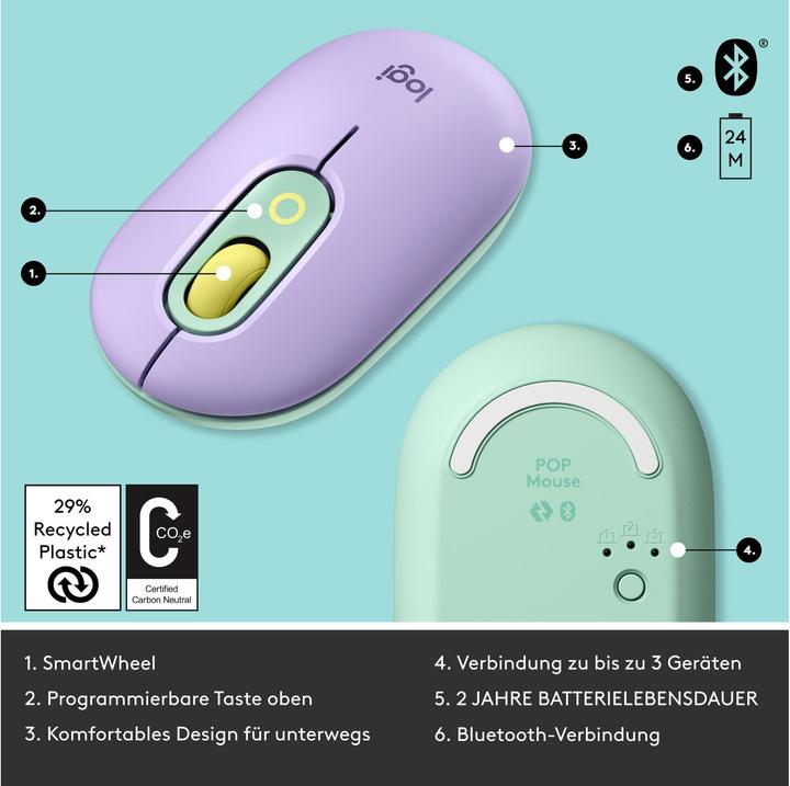 Produktbild Logitech Pop Mouse (Kabellos)