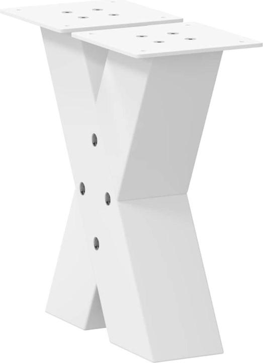 Produktbild VidaXL Couchtischbeine X-Form 2 Stk. Weiss 30x(30-31) cm Stahl Tischbein