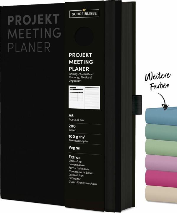 Produktbild Projekt-Meeting Planer Black (A5)