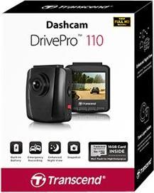 Actual product image Transcend Dashcam - DrivePro 110 - 64GB (suction cup mount) (Rechargeable battery, Built-in display, Accelerometer, Night vision, Built-in microphone, WQXGA)