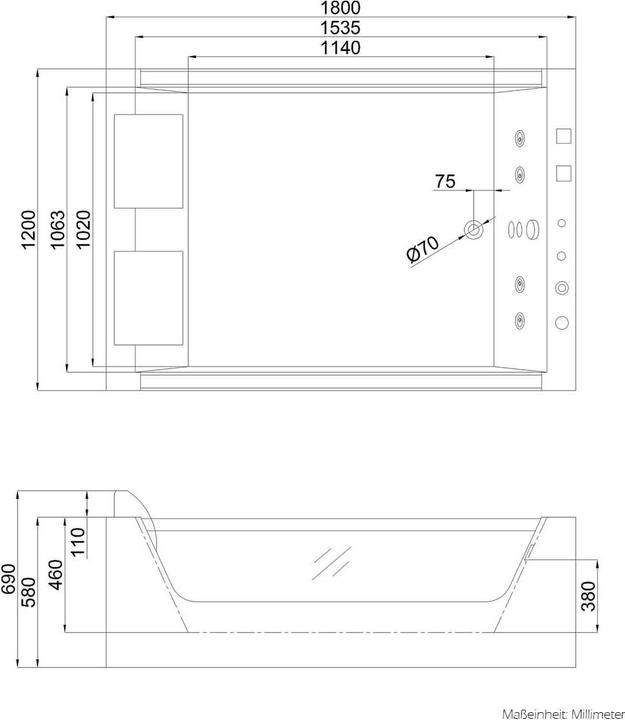 Immagine prodotto Home Deluxe Vasca idromassaggio con terapia luminosa a LED NAUTICA XL - 182x120cm (120 cm, 180 cm)