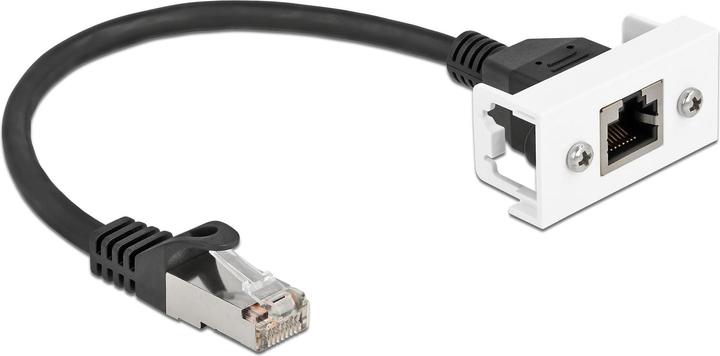 Delock Cavo di estensione di rete per Easy 45 modulo S/FTP RJ45 maschio a RJ45 femmina Cat.6A 25 cm nero (S/FTP, CAT6a, 0.25 m)