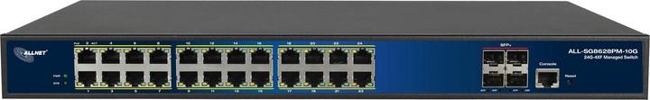 Actual product image Allnet Switch full managed 24 Port Gigabit 370W / 24x PoE+ / 4x SFP+ 10G / 19 / ALL-SG8628PM-10G (24 Ports)