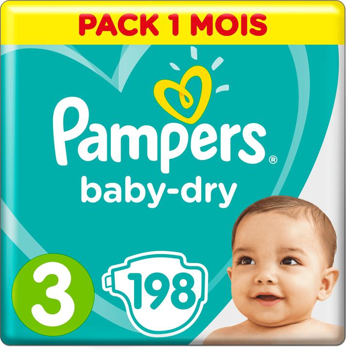 Image du produit Pampers Baby-Dry ALT (Taille 3, Pack mensuel, 198 pièce(s))
