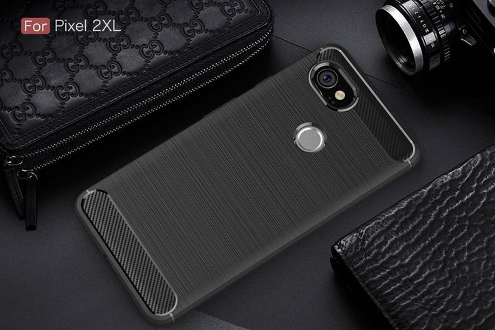 Actual product image Screenguard Google Pixel 2 XL Cover Carbon Brushed Soft TPU (Google Pixel 2 XL)