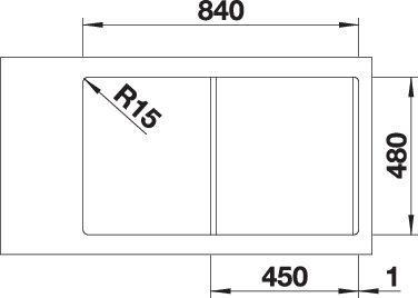 Actual product image Blanco Classimo 45 S-IF (Fitted sink, 50 cm, 86 cm)