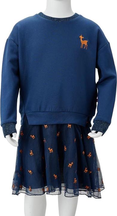 Actual product image VidaXL Children's dress with long sleeves navy blue 104,Material: 95 (104)