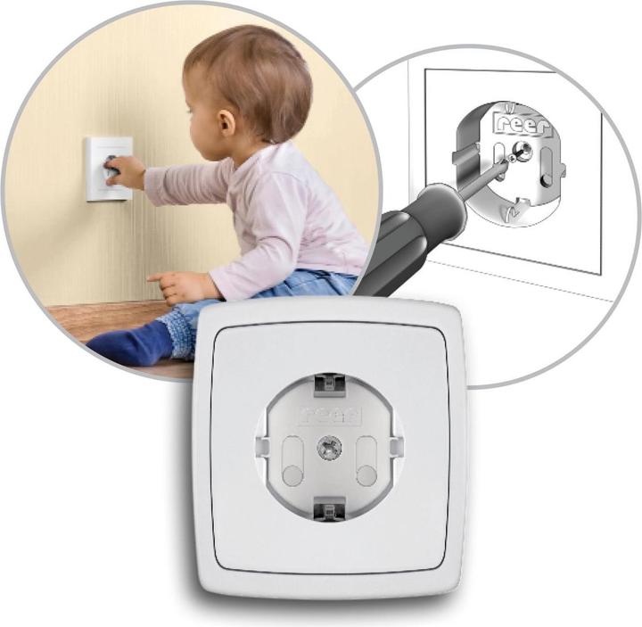 Actual product image Reer Socket protector white 10 pieces pack