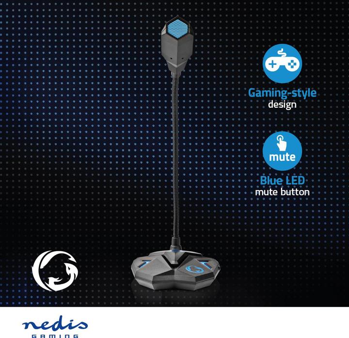 Image du produit Nedis Microphone de jeu pour ordinateur de bureau GMICGU100BK