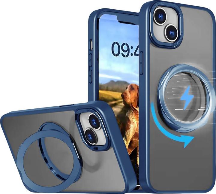 Image du produit OEM Coque rotative Mag Ring pour iPhone 12 / 12 Pro 6,1" bleu marine (Apple iPhone 12)