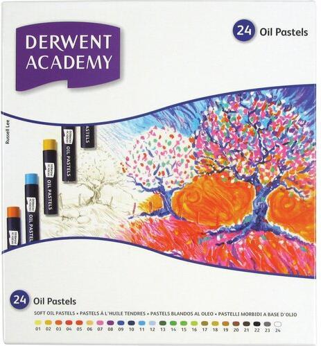 Actual product image Derwent Academy Oil Pastel Pencil Multicolor 24 Piece(s) (Multicoloured, 24 x)