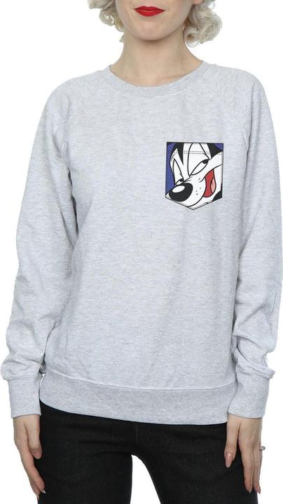 Immagine prodotto Looney Tunes Pepe Le Pew Face Faux Pocket Felpa Donna (M)