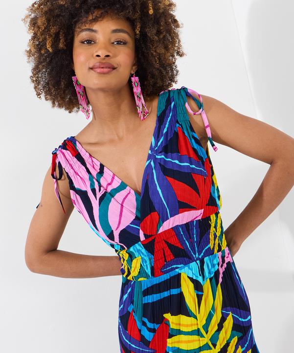 Produktbild Joe Browns Leaf Print Tie Shoulder Shirred Waist Maxi Dress (10)