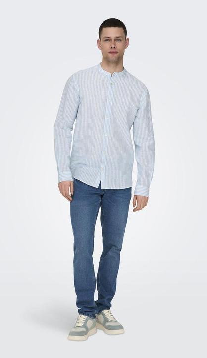 Produktbild Only & Sons Onscaiden Ls Mao Stripe Linen Shirt Noos Hemd (S)