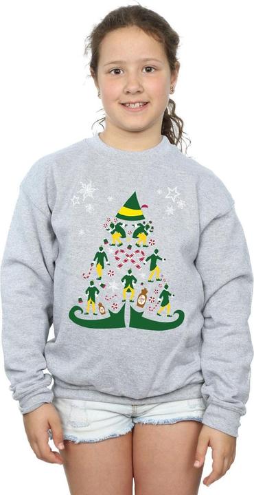 Actual product image Elf Girls Christmas Tree Sweatshirt (140, 146)