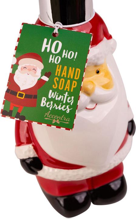 Produktbild Accentra Seifenspender aus Keramik mit Flüssigseife SANTA in Weihnachtsmann Design (Handseifenspender, 350 ml)