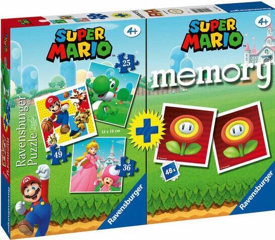 Produktbild Ravensburger Multipack Memory + 3 Puzzle - Super Mario (36 Teile)
