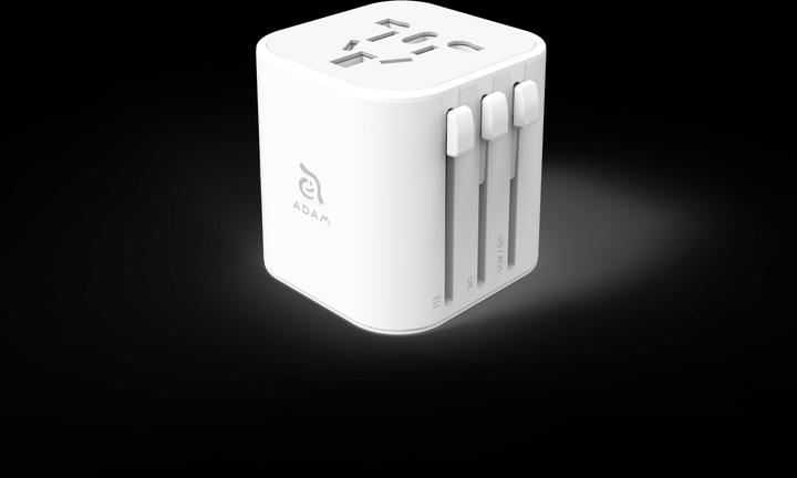 Produktbild Adam Elements OMNIA T3 | Weiss | Universal-Reiseadapter mit USB-C und USB-A Ladeanschlüssen