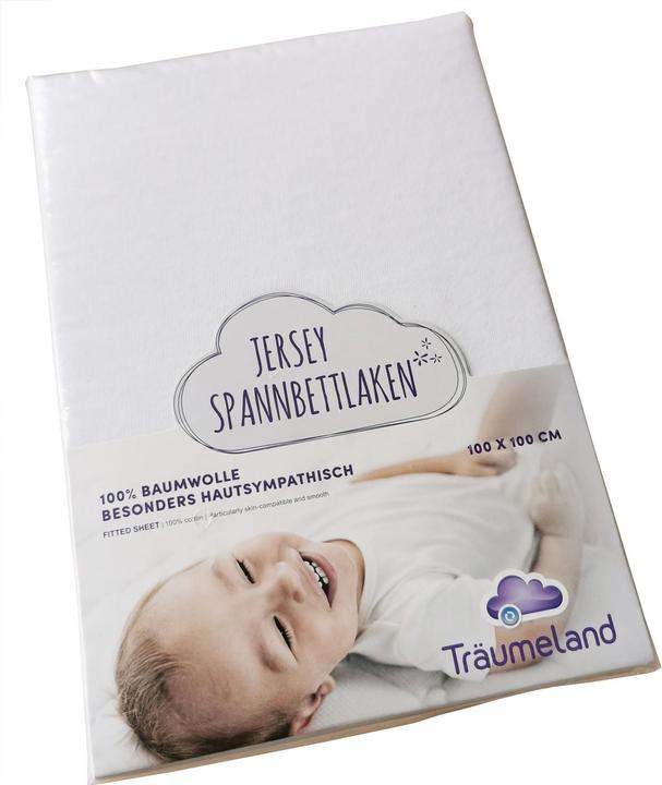 Image du produit Träumeland Drap-housse Jersey blanc 100x100 (100 x 100 cm)