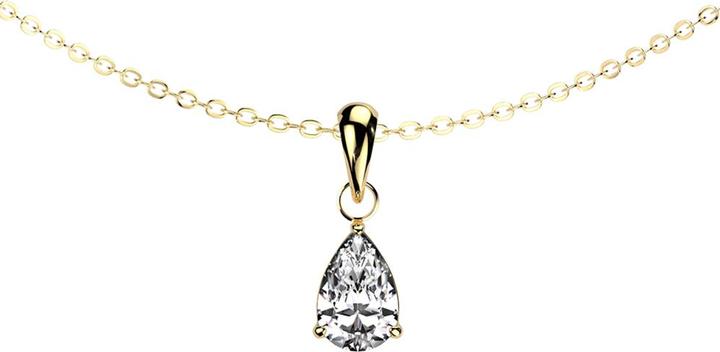 Star Piercing Kette vergoldet Anhänger Tropfen Kristall silber (Chirurgenstahl 316L)