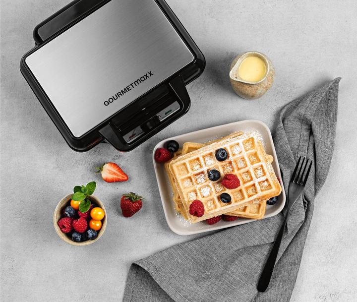 Produktbild Gourmetmaxx Waffeleisen Schwarz/Silber