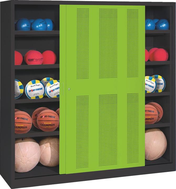 Produktbild C+P Ballschrank (HxBxT: 195x120x50 cm, mit Lochblech-Schiebetüren, Typ 4)
