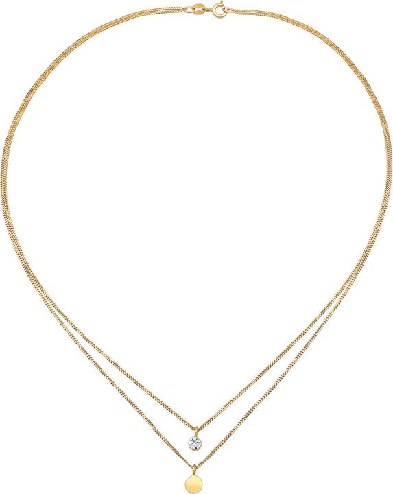 Actual product image Elli Necklace Layer Plate Crystal 925 Silver (925 sterling silver, Glass crystal, 40 cm)