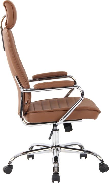 Image du produit CLP Chaise de bureau Rako cuir véritable marron clair