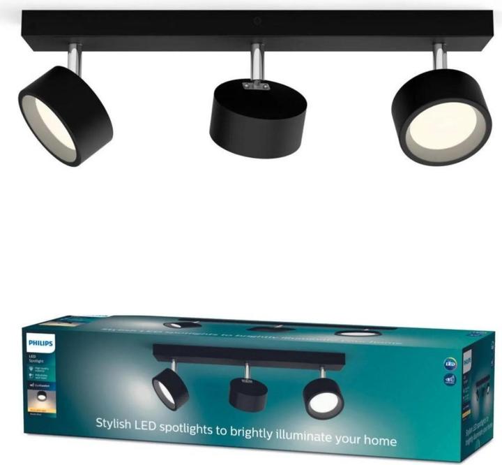 Image du produit Philips Bracia Spot 3x5.5W 2700K noir (1650 lm)
