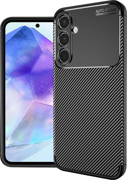 Actual product image Techsuit - CarbonFiber - Samsung Galaxy A55 5G - Black (Samsung Galaxy A55)