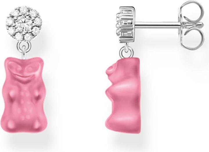 Thomas Sabo Ohrstecker mit pinkfarbenen Goldbären Silber (Silber 925)