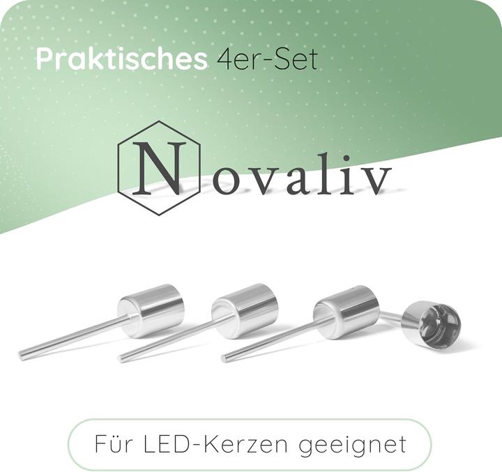 Actual product image Novaliv 12x Stick Candle Holder silver I Candle Pick 10 x 2,5 cm Candle Pin Advent Wreath Decoration I