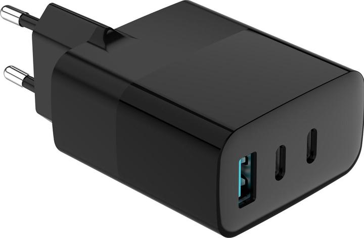 Produktbild Eaxus USB Ladegerät mit Ladekabel, 3 Ports, 2x Typ-C & 1x Typ-A, 65 Watt, schwarz (65 W)