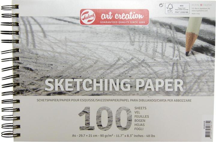Talens Bloc papier A4 Sketching (A4, Couverture rigide)