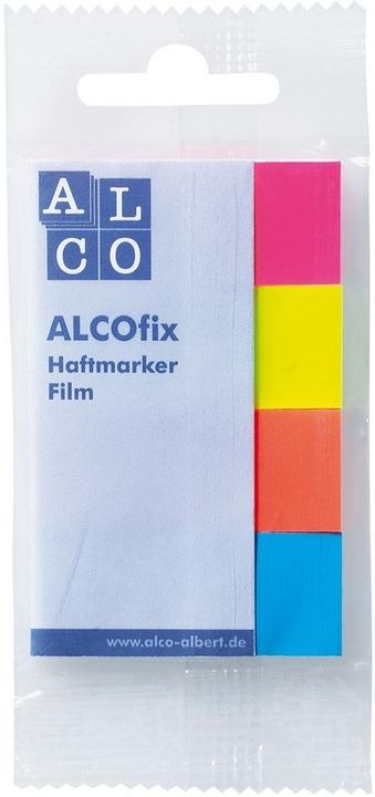 Alco Haftmarker ALCOfix, 50x20 mm, pink, gelb, orange, blau, je 40 Stück