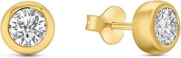 Produktbild Brilio Silver - Timeless gold-plated earrings with clear zircons EA334Y