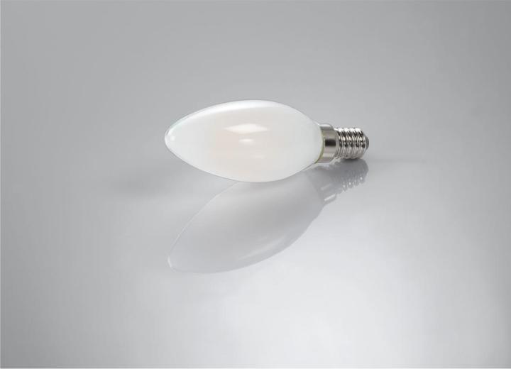 Produktbild Xavax LED-Filament, E14, 470lm ersetzt 40W, Kerzenlampe, matt, Warmweiss, dimmbar (E14, 4 W, 470 lm, 1 x, E)