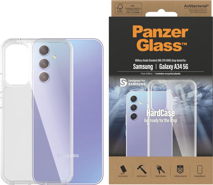 Actual product image PanzerGlass HardCase Samsung A34 5G A346 Antibacterial Military grade clear 0444 (Samsung Galaxy A34 5G)