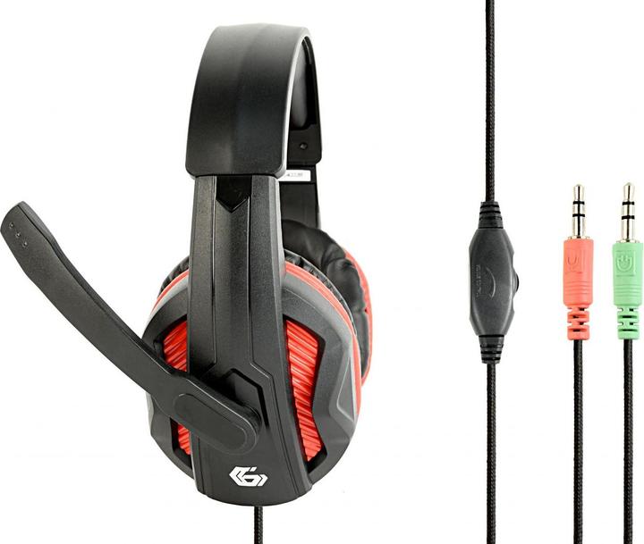 Produktbild Gembird GHS-03 Gaming headset with volume control, matte black/red (Kabelgebunden)