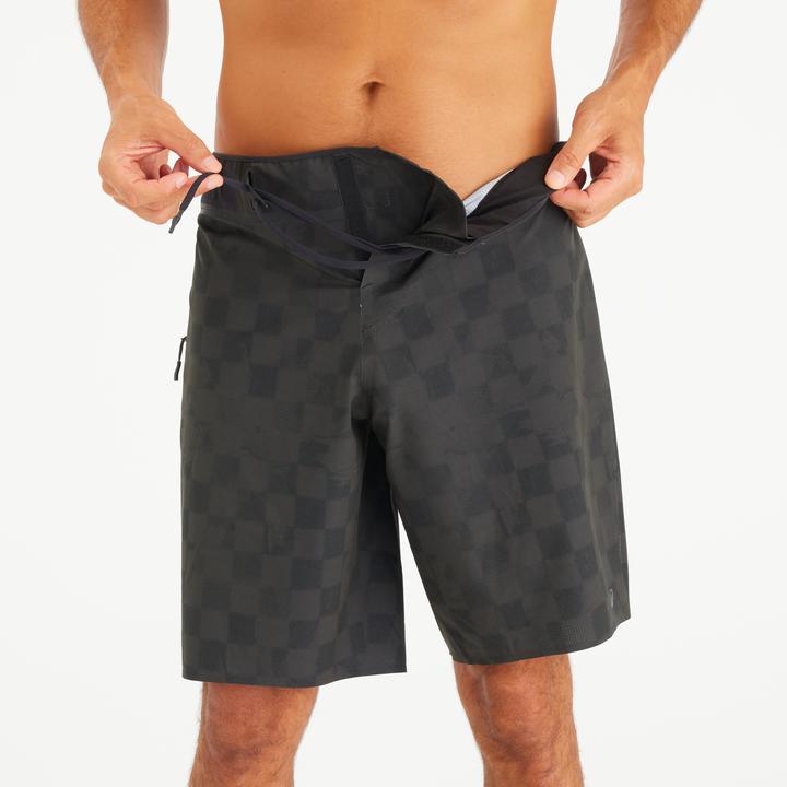 Image du produit Olaian Boardshort Surf 900 Long 20" Homme - Morpho Checky Noir (46)